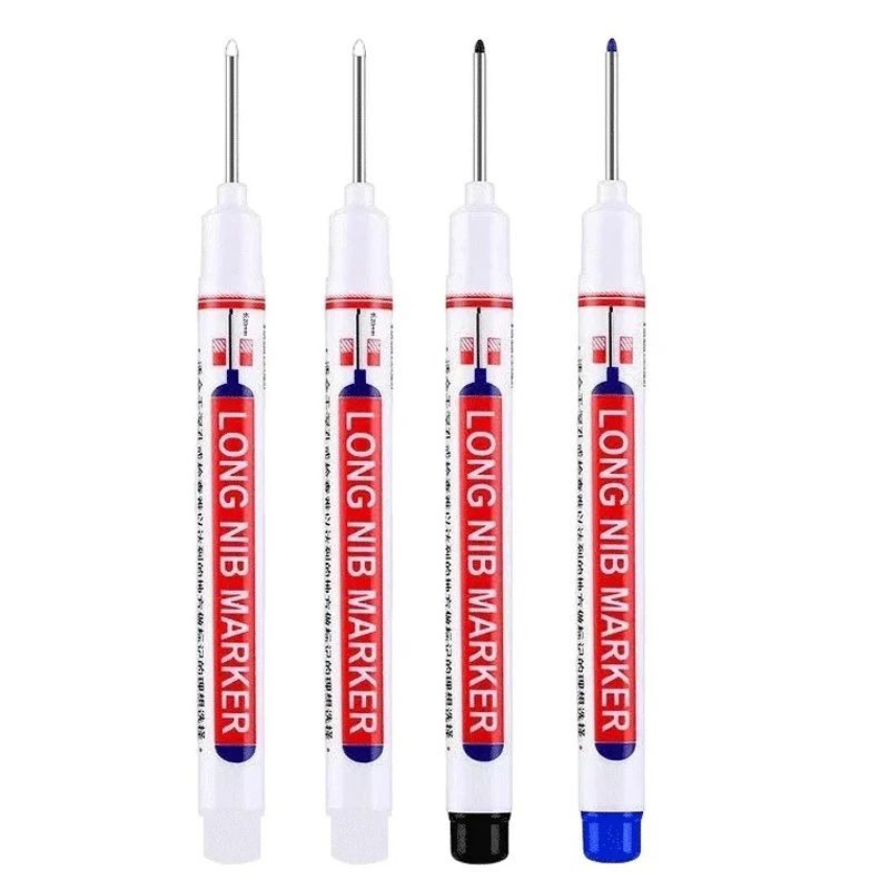 Deep Hole Long Nib Marker Set 4 Piece Waterproof Marking Pens For Metal Woodworking Bathroom DIY 23