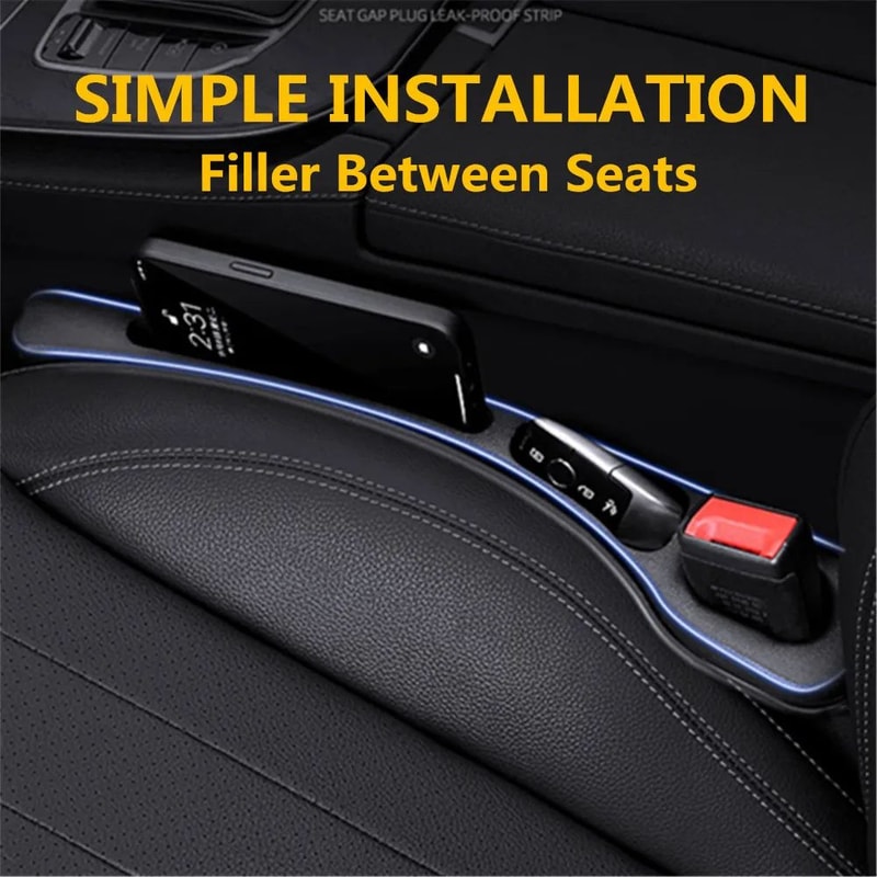 2 Piece Car Seat Gap Filler Organizer Crevice Blocker Between Seats Console Interior Accessory For 0