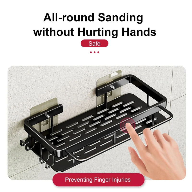 No Drill Bathroom Shower Shelf Wall Mounted Aluminum Shampoo Bottle Holder Corner Storage Rack For 4