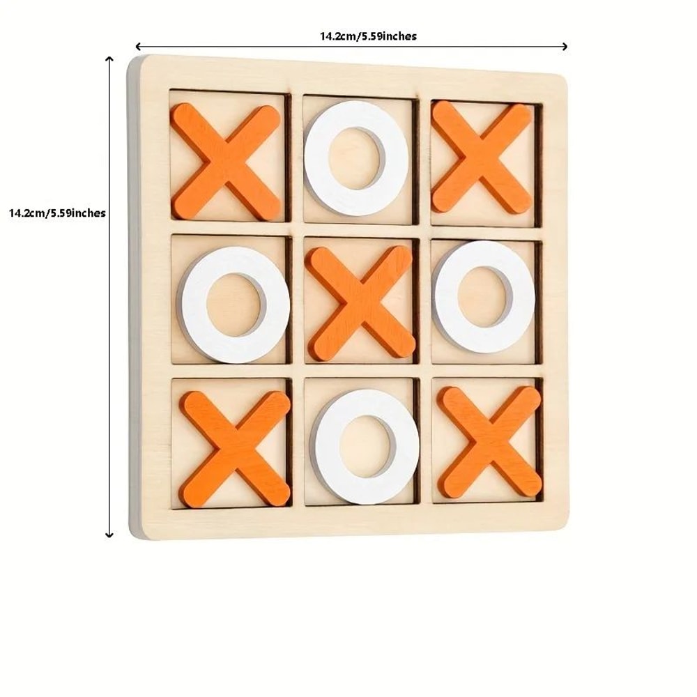 Solid Wooden Tic Tac Toe Board Game For Family Game Night Travel Fun And Backyard Entertainment For 1
