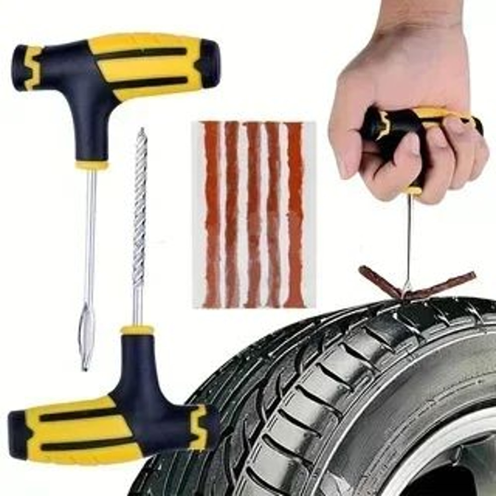 Car Tire Repair Kit With Puncture Plugs Reamer And Insertion Tools Tire Strip Repair Set For Emerge 6