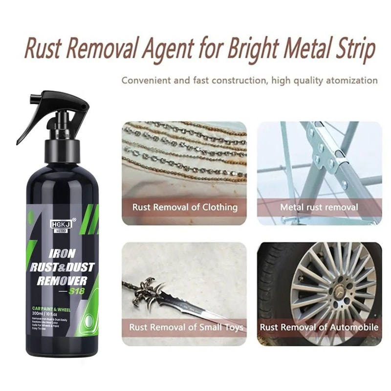 HGKJ Iron Rust Remover Spray For Car Paint And Wheels Brake Dust Cleaner For Auto Rims And Metal Su 3