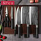 Laser Damascus Pattern Chef Knife Set With Scissors And Sharpening Rod Stainless Steel Kitchen Kniv 12
