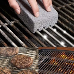 bbq grill cleaning brick pumice stone block for barbecue grates, heavy duty outdoor kitchen grill cleaner tool