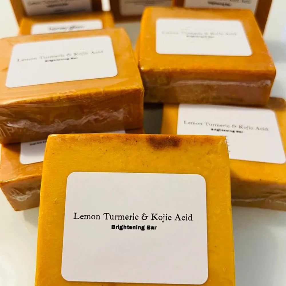 Turmeric Lemon Kojic Acid Handmade Soap For Face And Body Brightening Cleansing Bar For Shower And 1