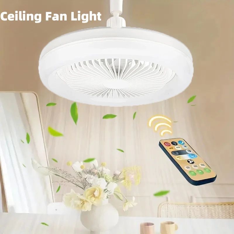 Smart 2in1 E27 Ceiling Fan With LED Light Remote Control Quiet Adjustable Fan Lamp For Bedroom Li 0