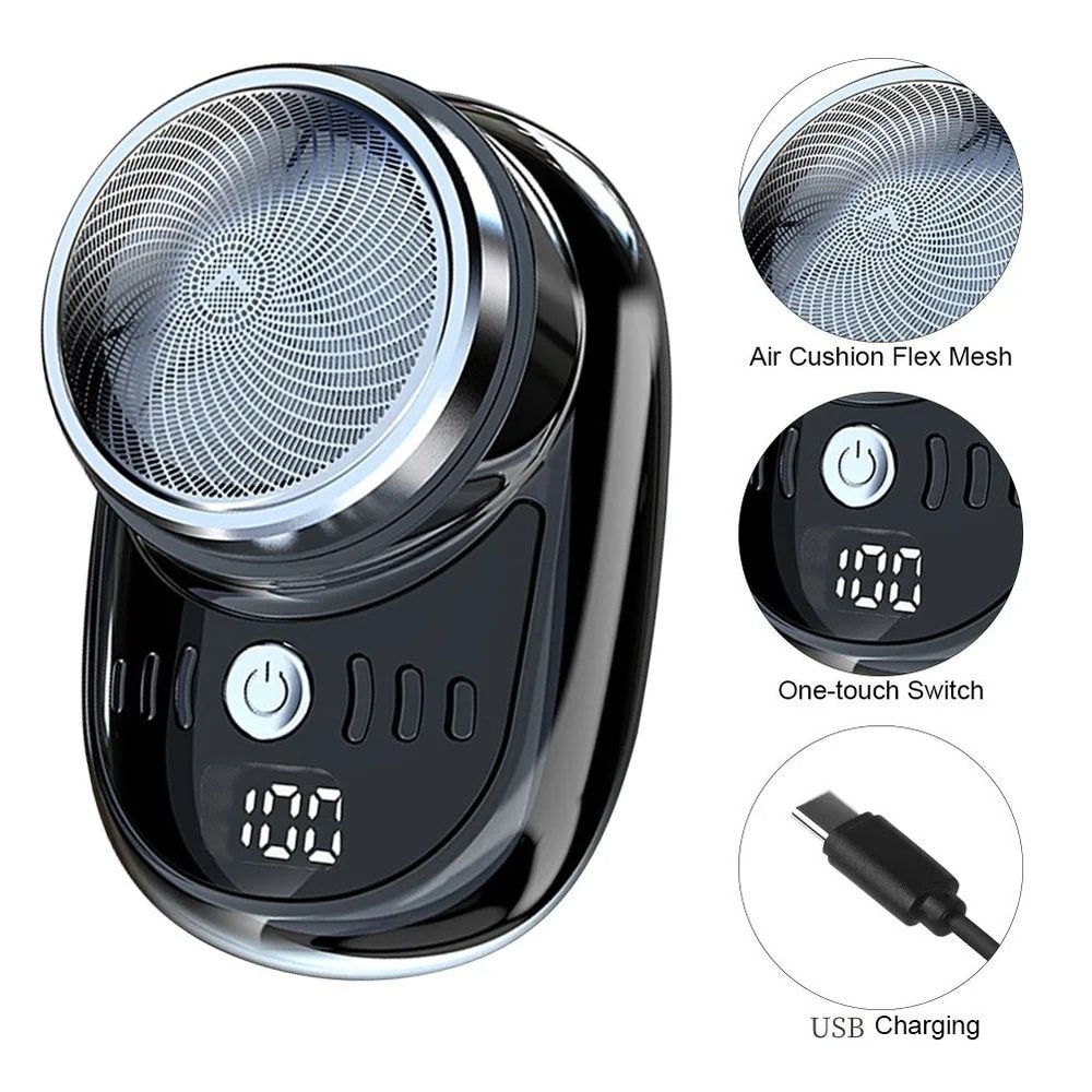 Mini Electric Shaver USB Rechargeable Pocket Razor With Digital Display Portable Wireless Beard Tri 4