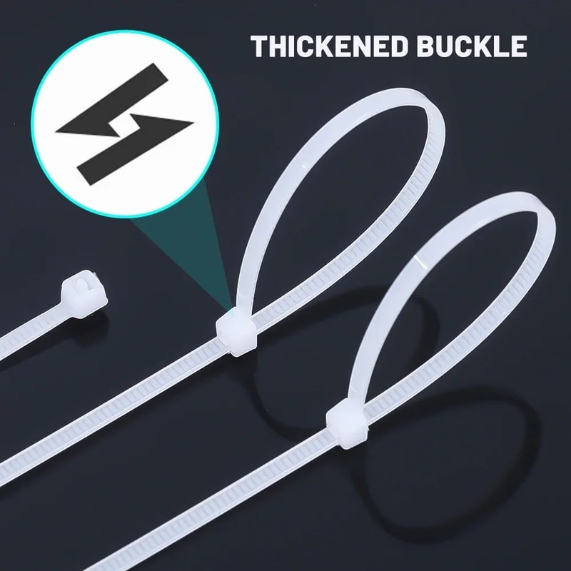 SelfLocking Nylon Cable Ties 100500pcs Adjustable Zip Ties For Home Office Wire Management 4