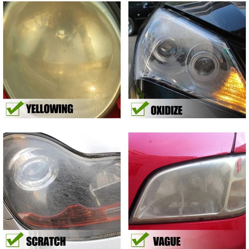 Car Headlight Restoration Kit With Polishing Paste Headlamp Cleaner Oxidation Repair For Clear Bri 5