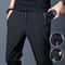 Mens Casual Jogger Pants Straight Slim Fit With Elastic Waist Korean Style Trousers In Blue Black G 0