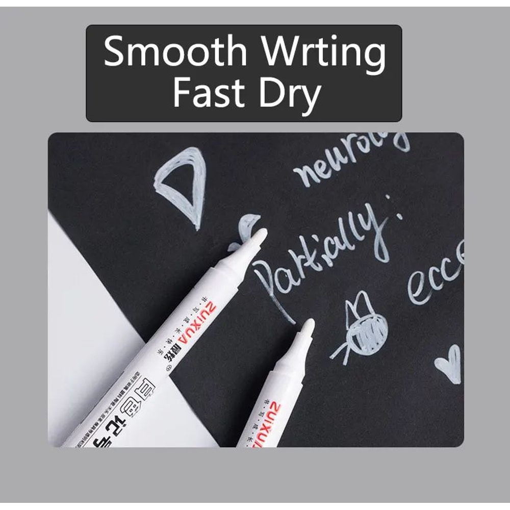 White Marker Pens Set Waterproof OilBased Gel Pens For DIY Graffiti Sketching Writing Fine Brush T 3