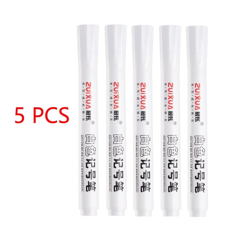 White Marker Pens Set Waterproof OilBased Gel Pens For DIY Graffiti Sketching Writing Fine Brush T 9