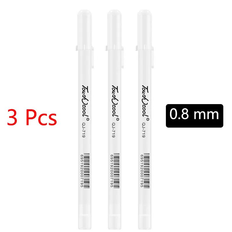 White Marker Pens Set Waterproof OilBased Gel Pens For DIY Graffiti Sketching Writing Fine Brush T 13