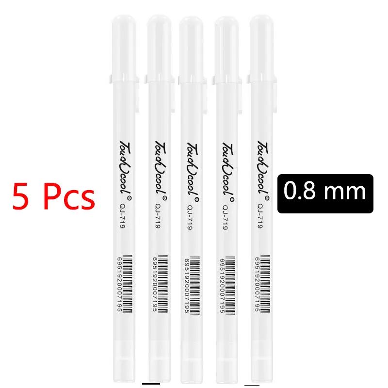 White Marker Pens Set Waterproof OilBased Gel Pens For DIY Graffiti Sketching Writing Fine Brush T 14