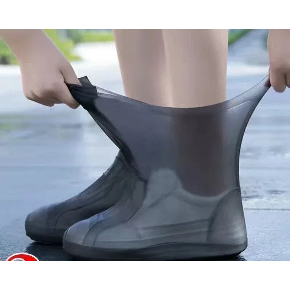 Silicone Waterproof Shoe Covers NonSlip Rubber Rain Overshoes For Outdoor Rainy Days Unisex Fit 5