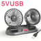 Car Fan 360 Adjustable Dual Head Silent Air Fan USB 5V 12V 24V For Car Desk Office Cooling 7