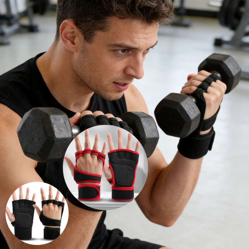 Training Sport Gloves For Men Women Workout Fitness Weightlifting Gym Gloves With Wrist Palm Prot 1
