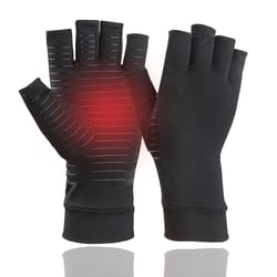 copper infused compression arthritis gloves fingerless for hand & finger pain relief, carpal tunnel support