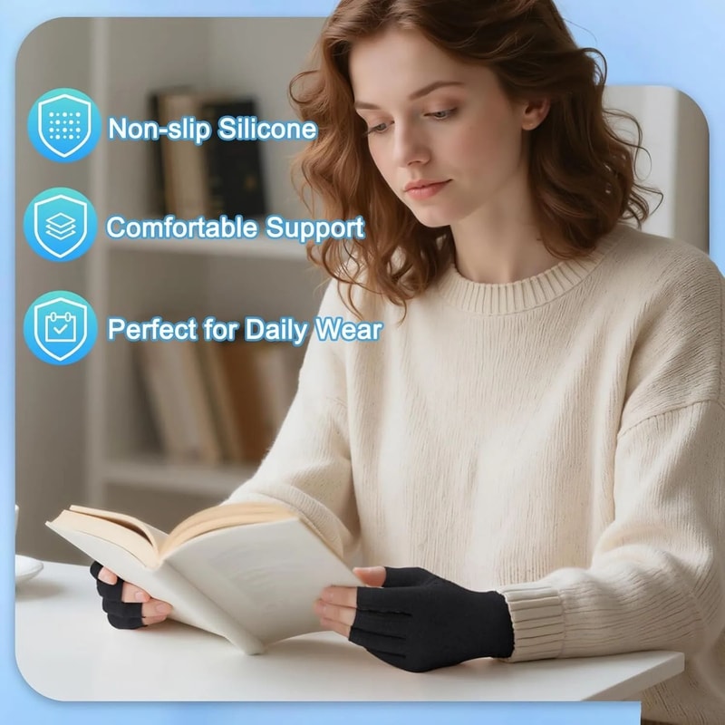 Compression Arthritis Gloves With Wrist Support Brace AntiSlip Work Gloves For Carpal Tunnel Pain R 1