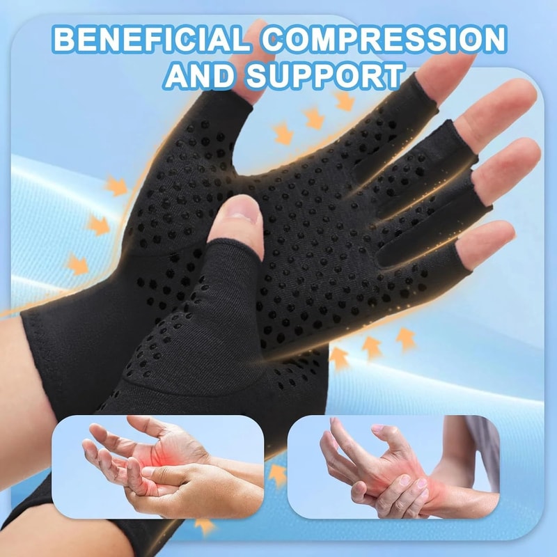 Compression Arthritis Gloves With Wrist Support Brace AntiSlip Work Gloves For Carpal Tunnel Pain R 5