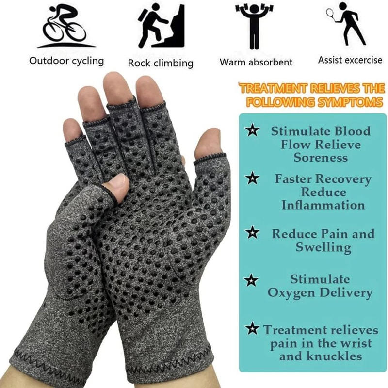 Compression Arthritis Gloves With Wrist Support For Carpal Tunnel Pain Relief AntiSlip Work Gloves 2