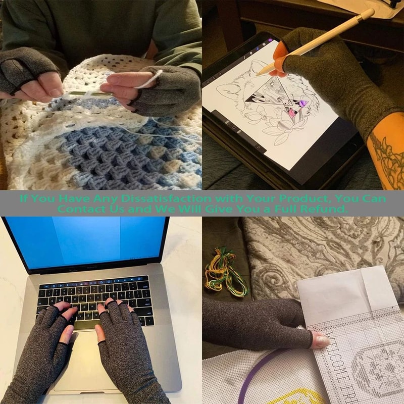 Compression Arthritis Gloves With Wrist Support For Carpal Tunnel Pain Relief AntiSlip Work Gloves 4