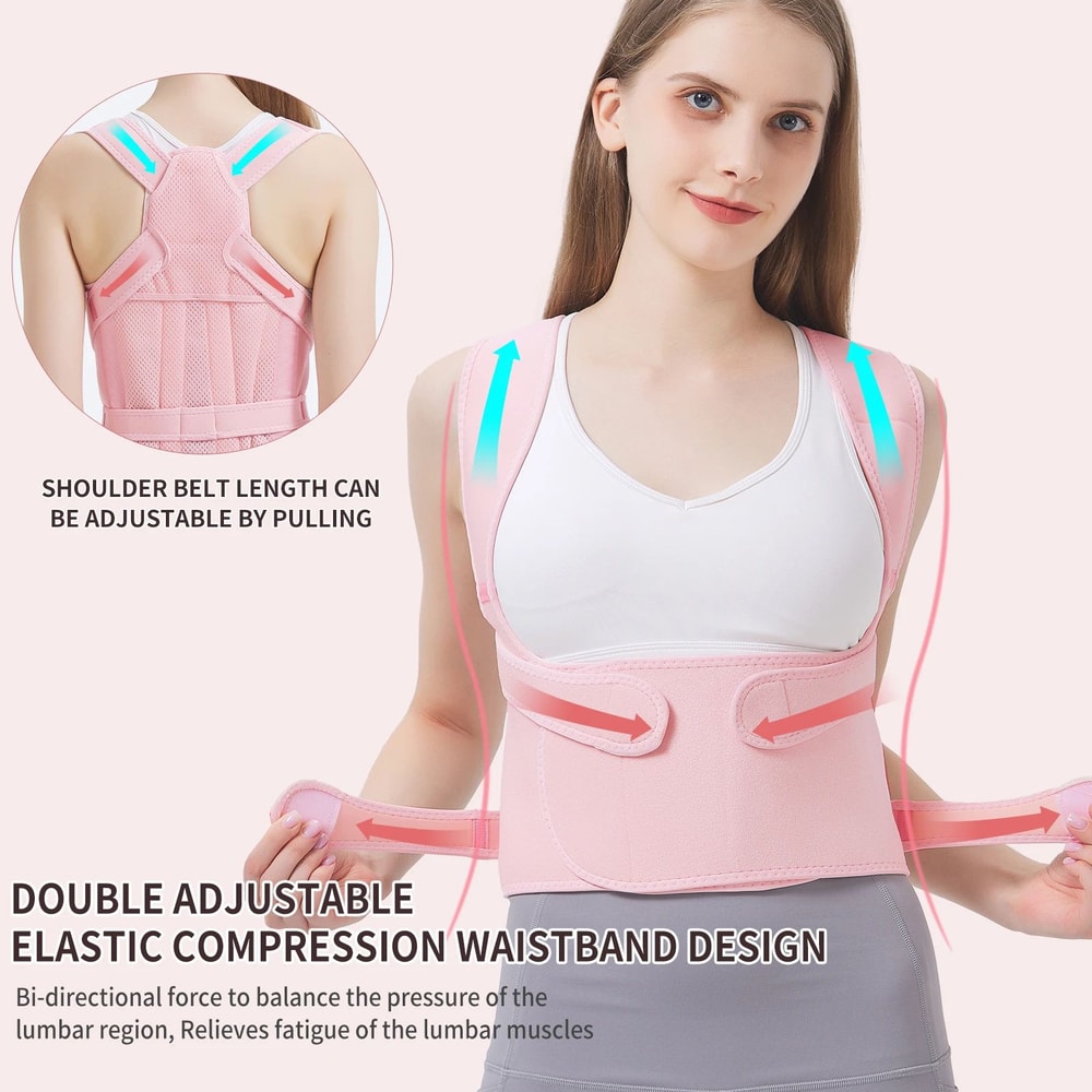 Adjustable Full Back Brace Posture Corrector For Men Women Shoulder Straightener Support 1