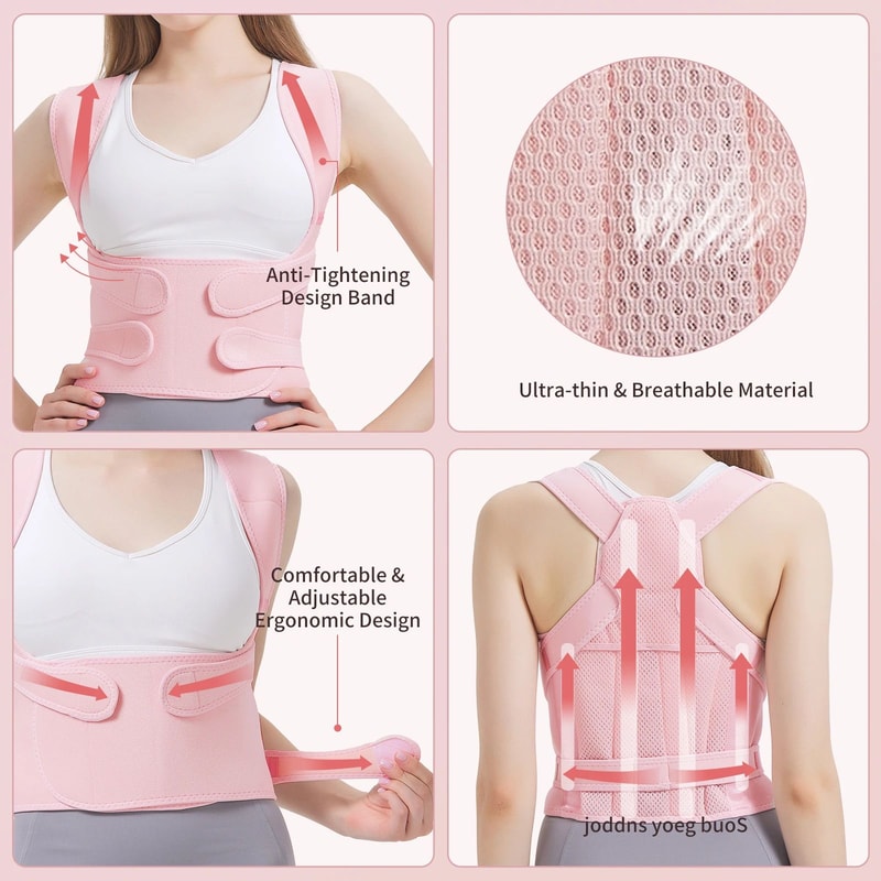 Adjustable Full Back Brace Posture Corrector For Men Women Shoulder Straightener Support 2