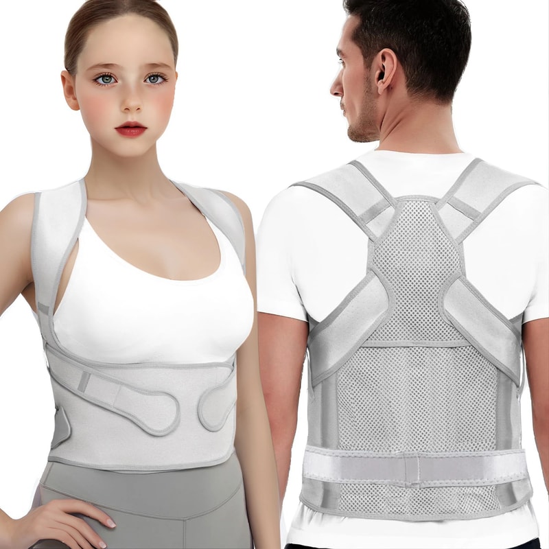 Adjustable Full Back Brace Posture Corrector For Men Women Shoulder Straightener Support 7