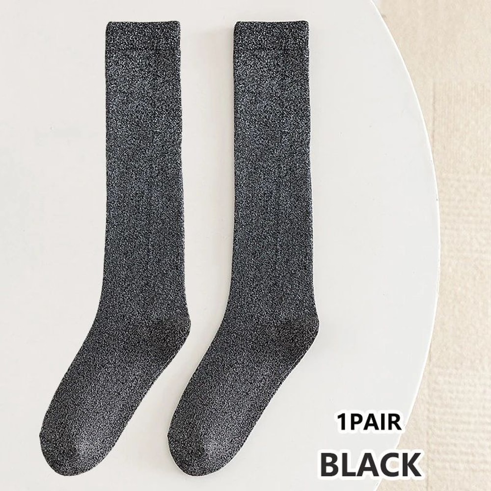 Womens Glitter Calf Socks Sparkly Metallic Casual Retro Socks Bright Novelty Ankle Socks 15 Pairs 6