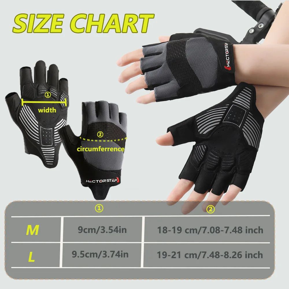 Breathable AntiSlip Cycling Gloves HalfFinger Padded For Outdoor Sports Riding Running Gym Fitness 4