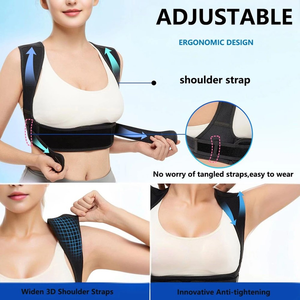 Ergonomic Back Posture Corrector Belt Brace For Men Women Shoulder Support Sitting Standing 1