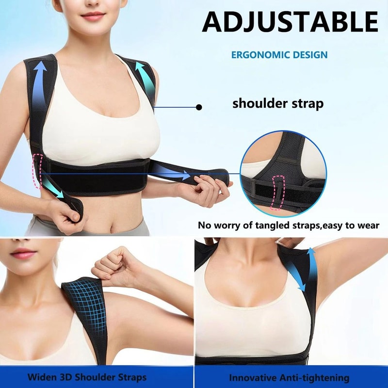 Ergonomic Back Posture Corrector Belt Brace For Men Women Shoulder Support Sitting Standing 1