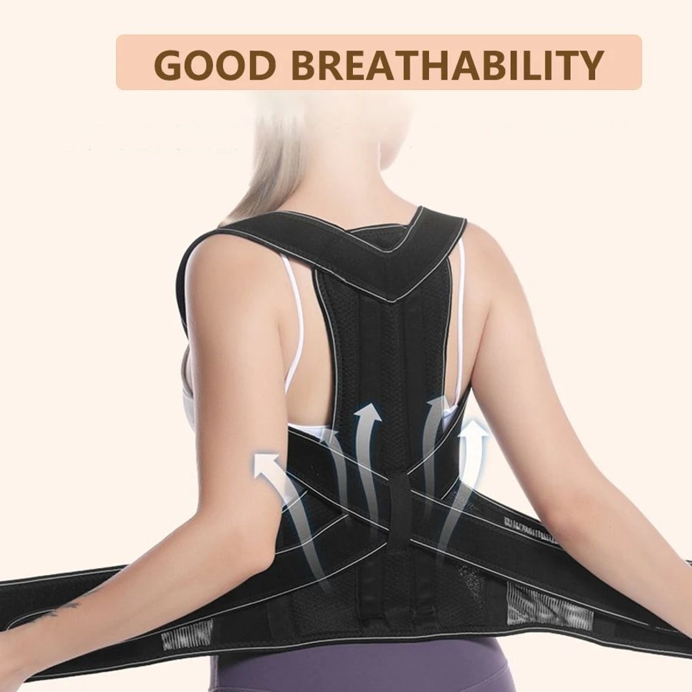 Adjustable Back Brace Posture Corrector Full Back Straightener For Men Women Scoliosis Hunchback 0