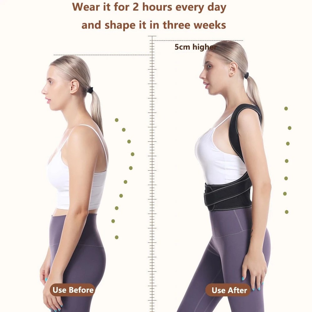 Adjustable Back Brace Posture Corrector Full Back Straightener For Men Women Scoliosis Hunchback 5