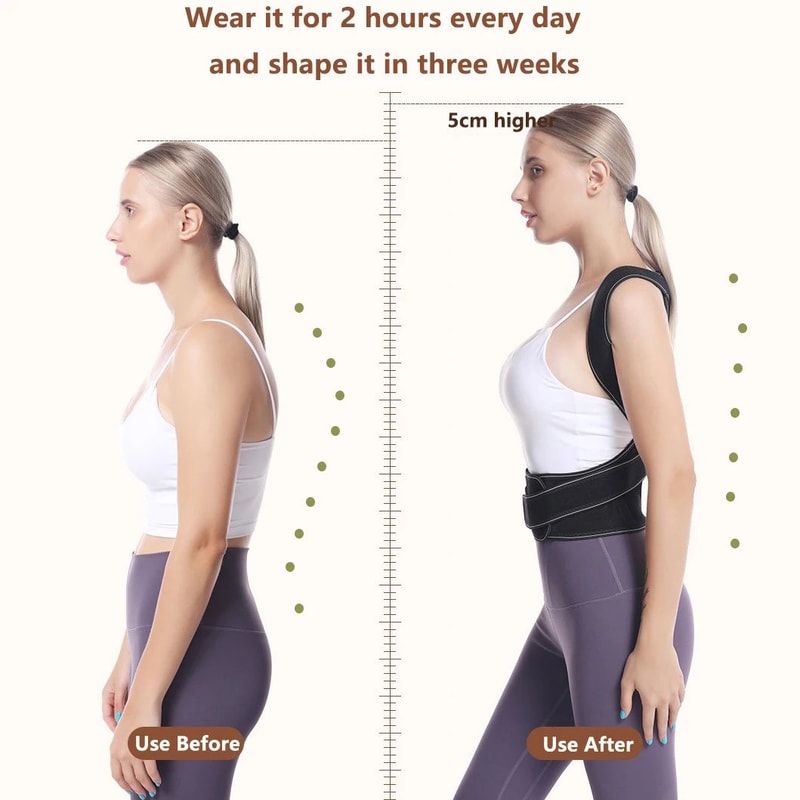 Adjustable Back Brace Posture Corrector Full Back Straightener For Men Women Scoliosis Hunchback 5