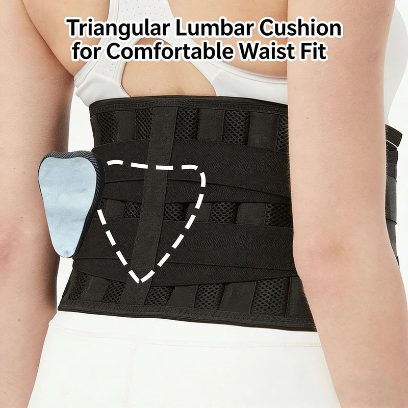 Breathable Sports Back Brace Lower Back Pain Relief Lumbar Support Belt With 6 Stays AntiSkid 0