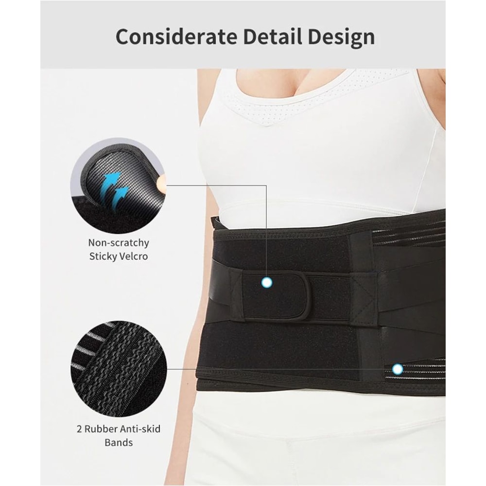 Breathable Sports Back Brace Lower Back Pain Relief Lumbar Support Belt With 6 Stays AntiSkid 2