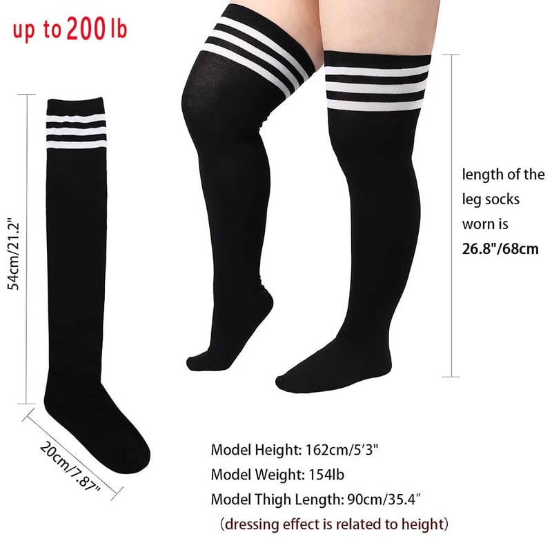 Fashion Plus Size Over Knee Socks For Women Solid Knee High Warmers Stretchy MultiColor 1