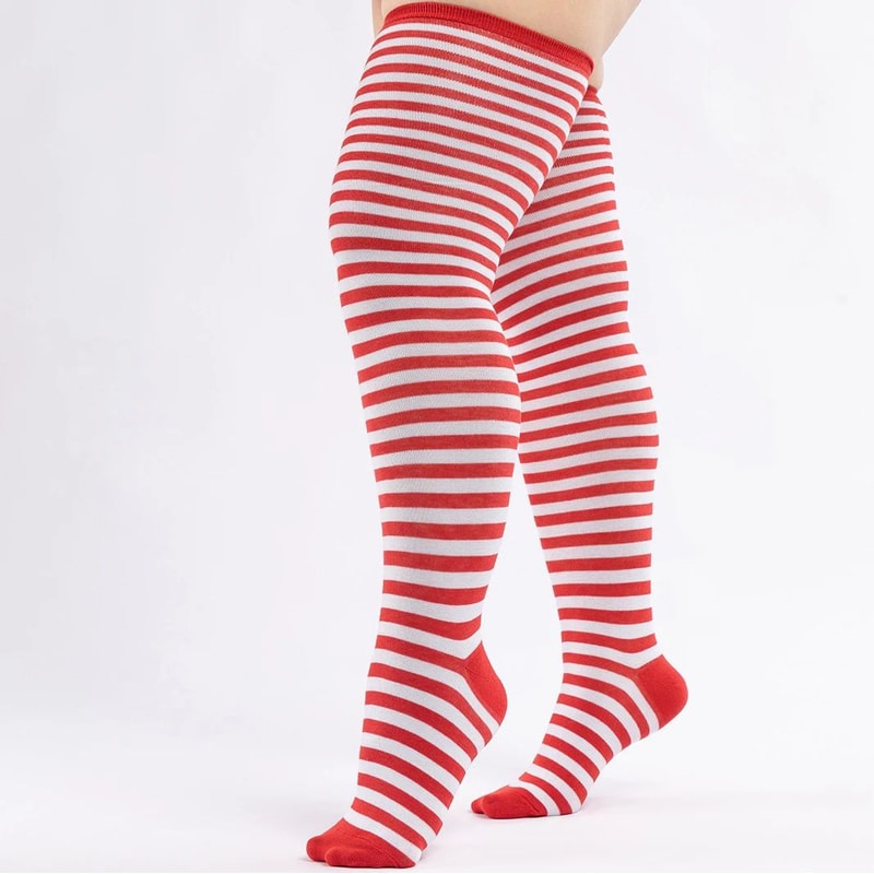 Fashion Plus Size Over Knee Socks For Women Solid Knee High Warmers Stretchy MultiColor 17