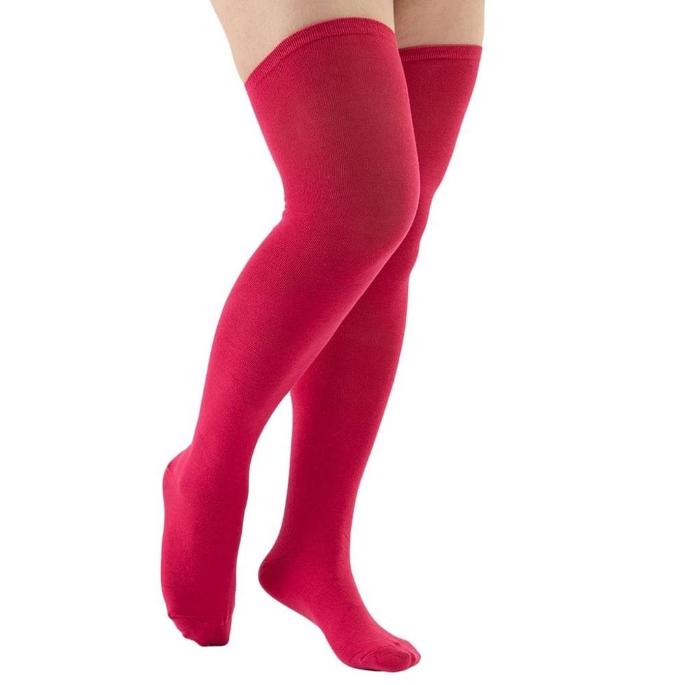 Fashion Plus Size Over Knee Socks For Women Solid Knee High Warmers Stretchy MultiColor 14