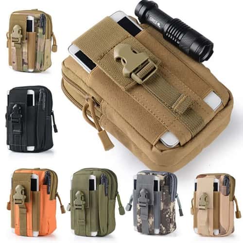 Tactical Molle Pouch Waist Pack Men Small Survival Tool Belt Bag for Camping Running Travel