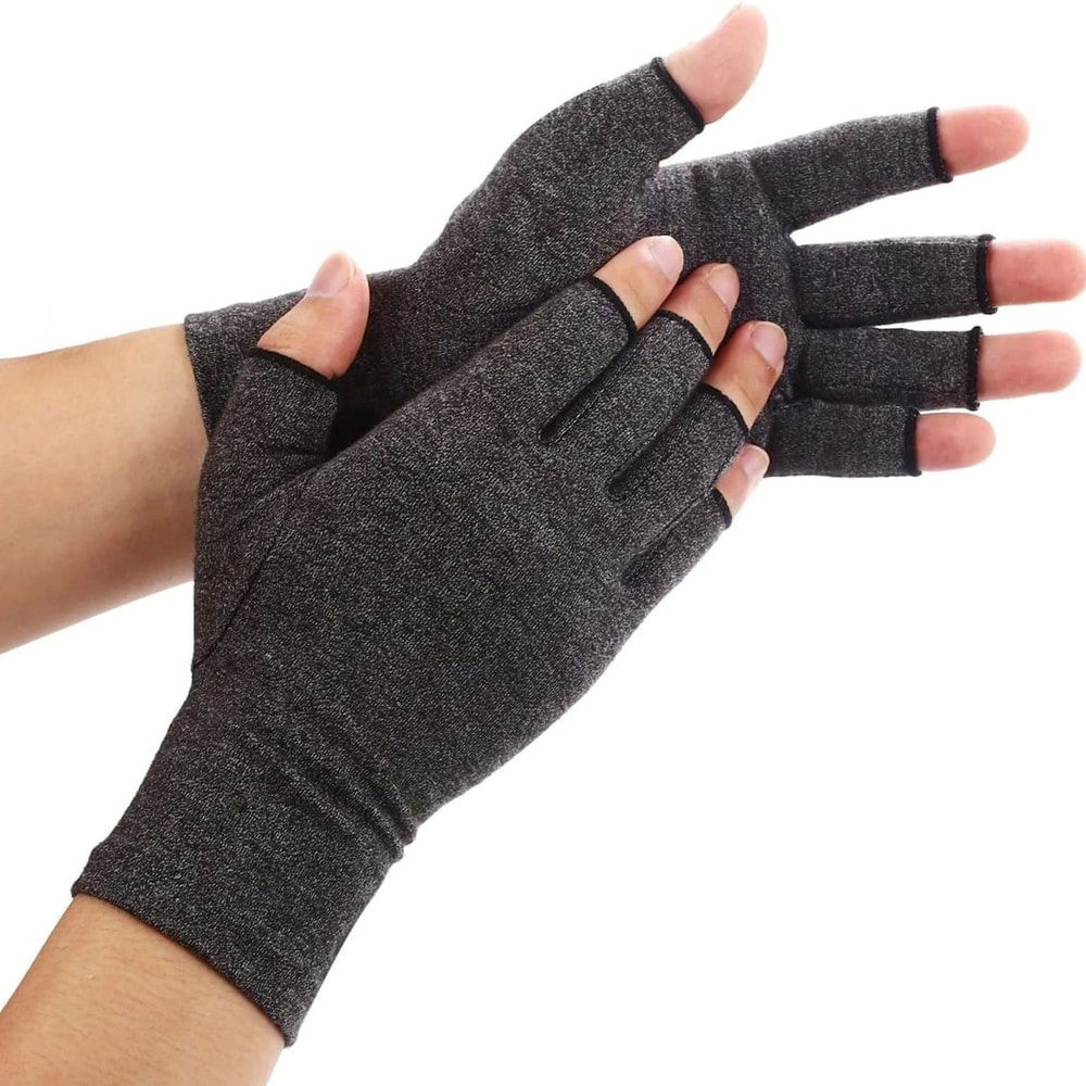 Fingerless Arthritis Compression Gloves For Men Women Hand Thumb Support Carpal Tunnel Relief 8