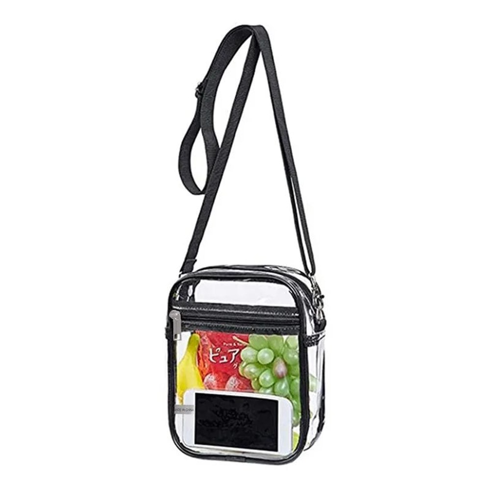 Transparent Clear Crossbody Bag PVC Concert Sports One Shoulder Messenger Bag Adjustable Zipper 1