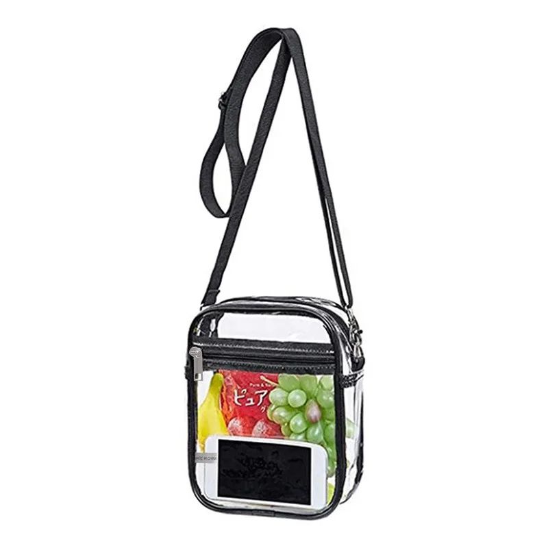 Transparent Clear Crossbody Bag PVC Concert Sports One Shoulder Messenger Bag Adjustable Zipper 6