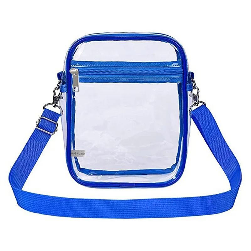 Transparent Clear Crossbody Bag PVC Concert Sports One Shoulder Messenger Bag Adjustable Zipper 10