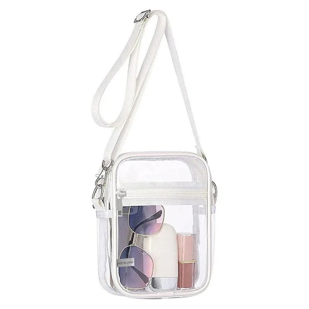 Transparent Clear Crossbody Bag PVC Concert Sports One Shoulder Messenger Bag Adjustable Zipper 11