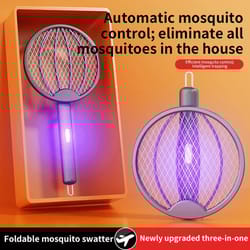 foldable electric mosquito swatter 3-in-1 rechargeable anti-mosquito lamp wall-mounted killer