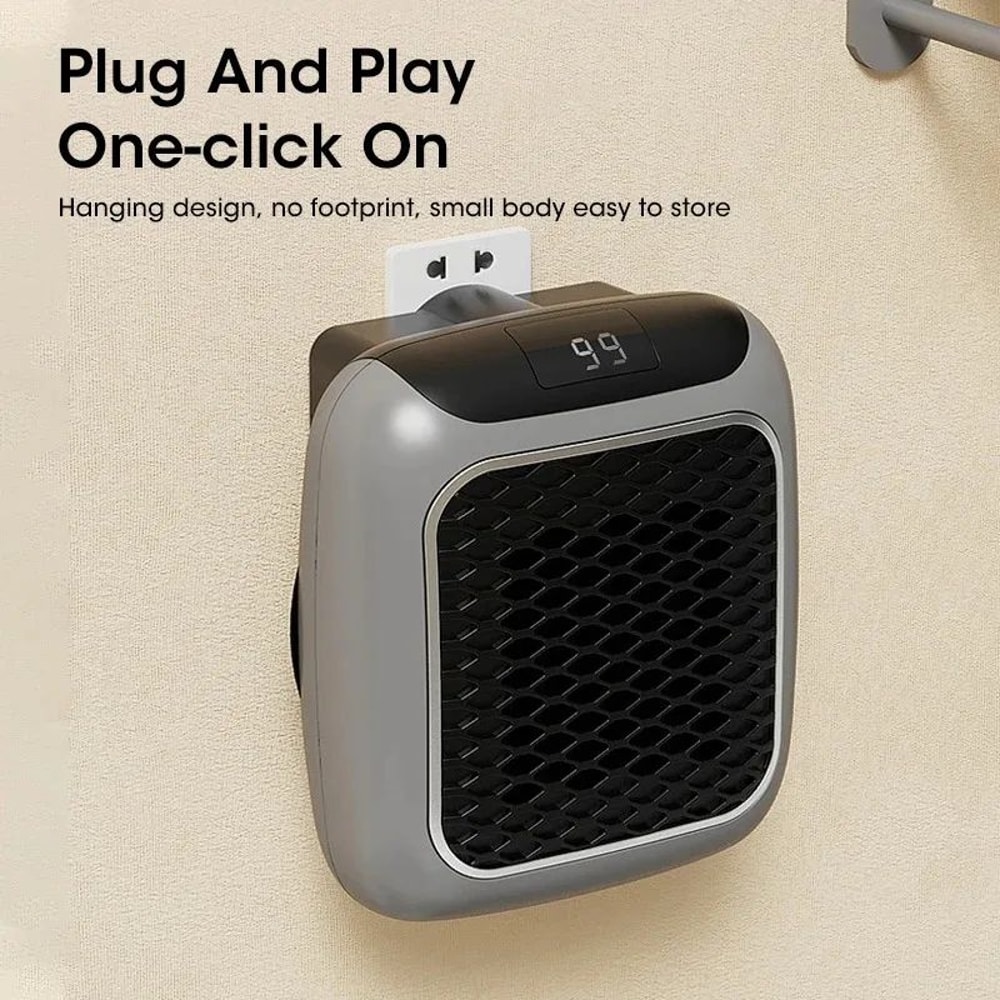 800W Mini Electric Heater Wall Mounted Hot Air Blower With Remote Control For Bedroom Bathroom 1