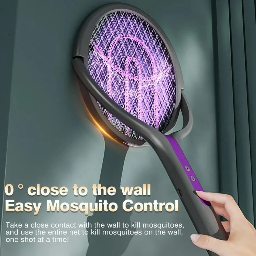 2800V Electric Mosquito Swatter Rechargeable Mosquito Racket With Extension Handle 5Layer Safety Pr 4